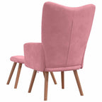 Relaxsessel mit Hocker Rosa Samt