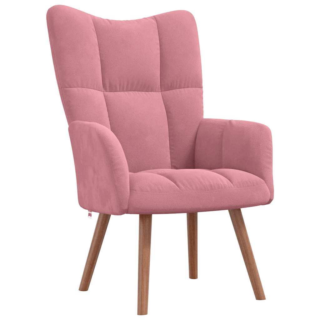 Relaxsessel mit Hocker Rosa Samt