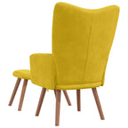 Relaxsessel mit Hocker Senfgelb Samt