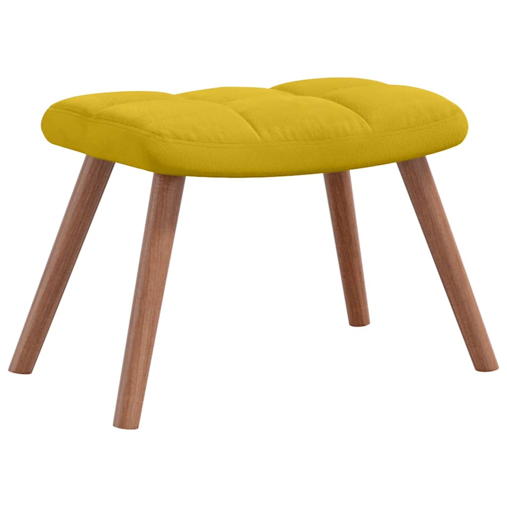 Relaxsessel mit Hocker Senfgelb Samt