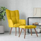 Relaxsessel mit Hocker Senfgelb Samt