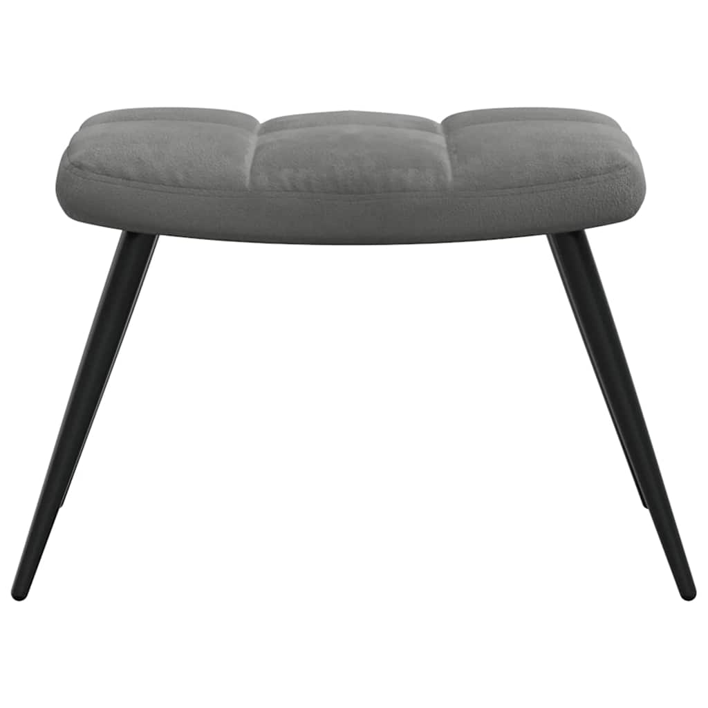 Relaxsessel mit Hocker Dunkelgrau Samt