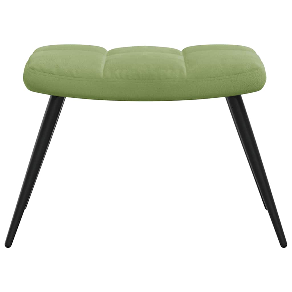Relaxsessel mit Hocker Hellgrün Samt