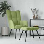 Relaxsessel mit Hocker Hellgrün Samt