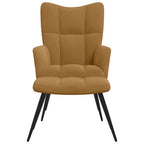 Relaxsessel mit Hocker Braun Samt
