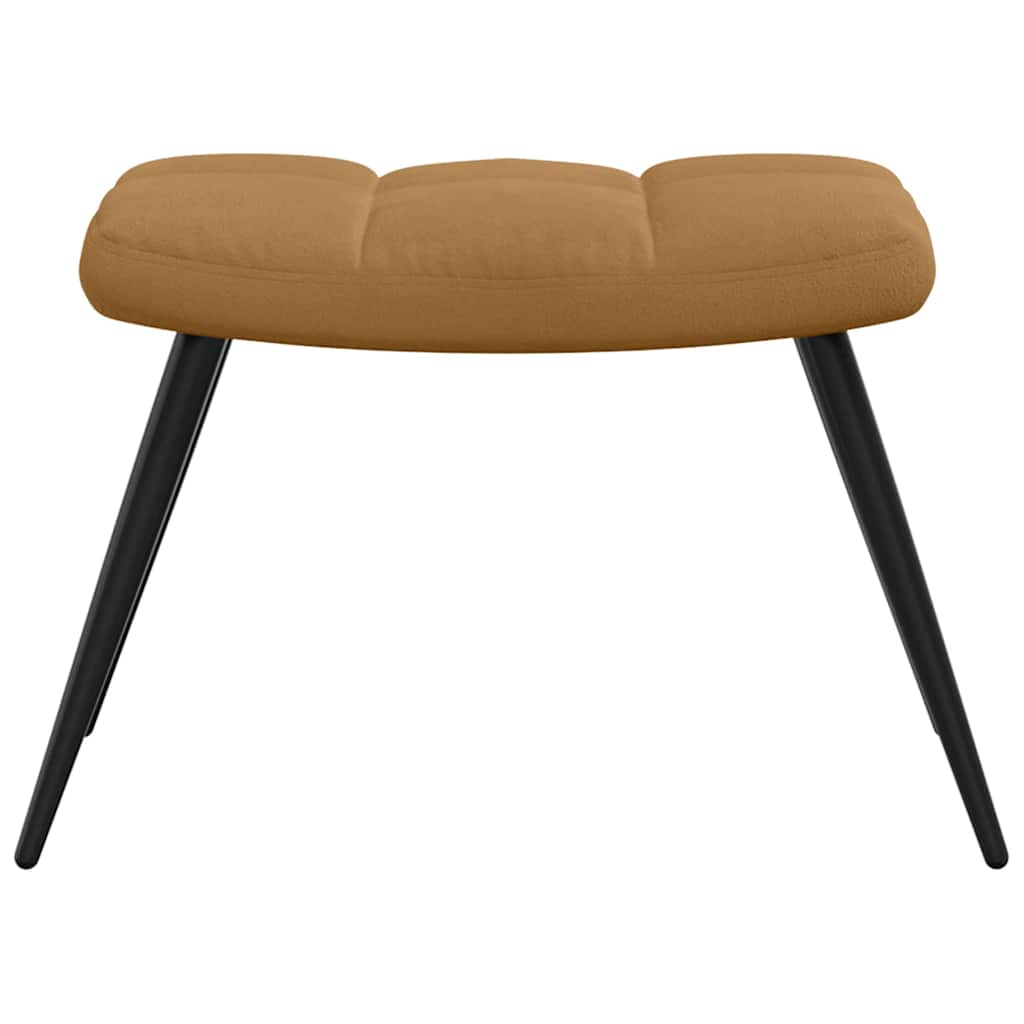 Relaxsessel mit Hocker Braun Samt