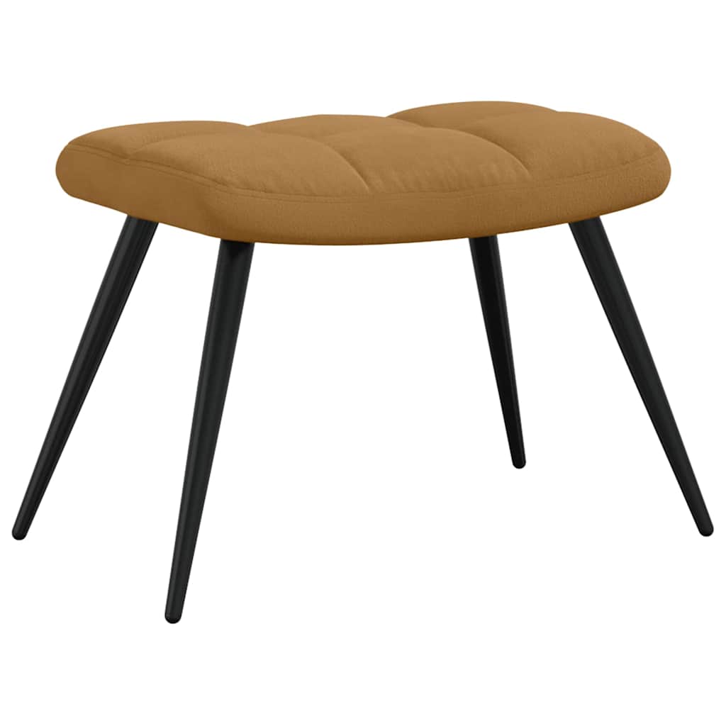 Relaxsessel mit Hocker Braun Samt