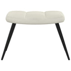 Relaxsessel mit Hocker Cremeweiß Samt