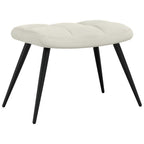 Relaxsessel mit Hocker Cremeweiß Samt