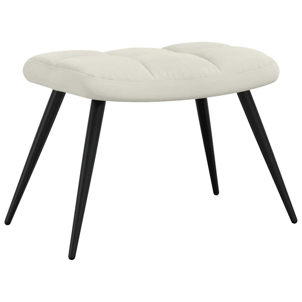 Relaxsessel mit Hocker Cremeweiß Samt