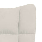 Relaxsessel mit Hocker Cremeweiß Samt