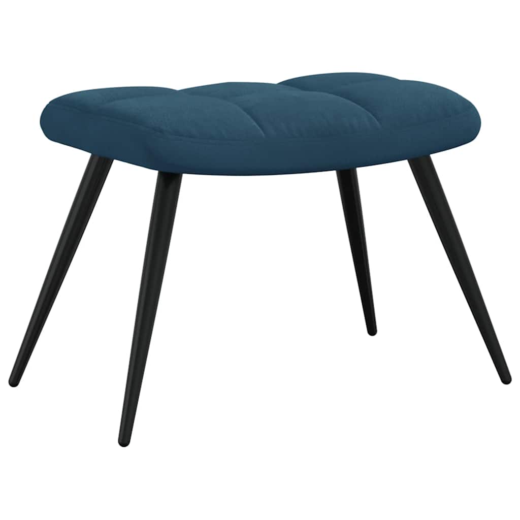Relaxsessel mit Hocker Blau Samt