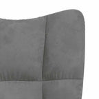 Relaxsessel mit Hocker Dunkelgrau Samt