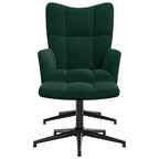 Relaxsessel mit Hocker Dunkelgrün Samt