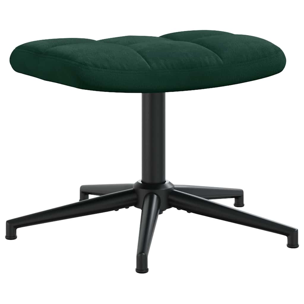 Relaxsessel mit Hocker Dunkelgrün Samt