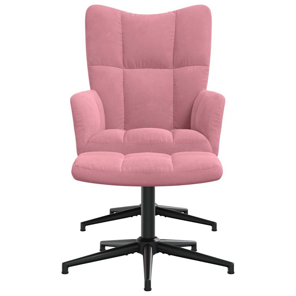 Relaxsessel mit Hocker Rosa Samt
