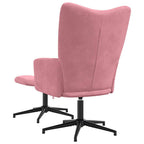 Relaxsessel mit Hocker Rosa Samt
