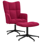 Relaxsessel mit Hocker Weinrot Samt