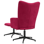 Relaxsessel mit Hocker Weinrot Samt