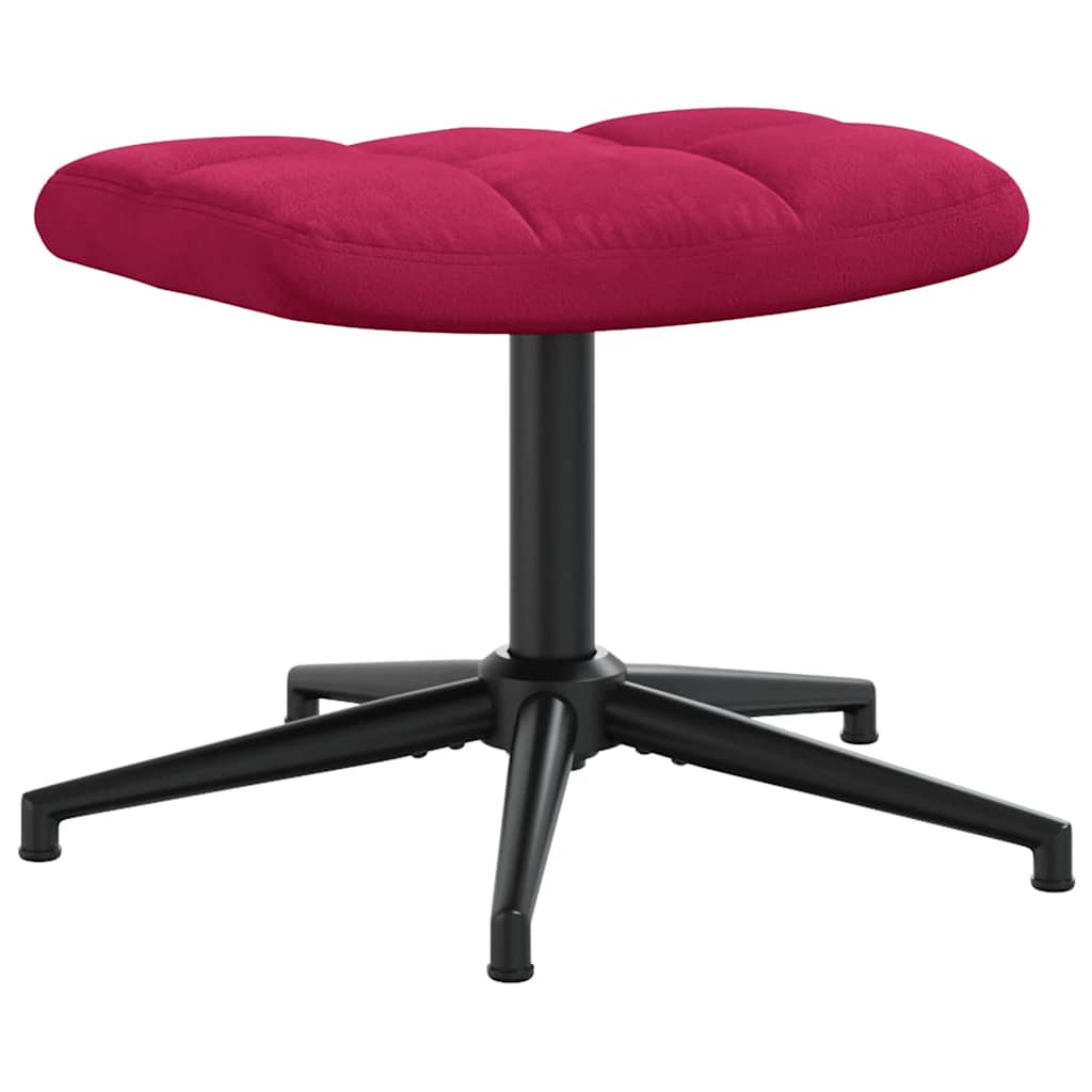 Relaxsessel mit Hocker Weinrot Samt