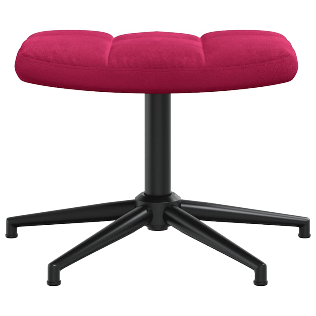 Relaxsessel mit Hocker Weinrot Samt