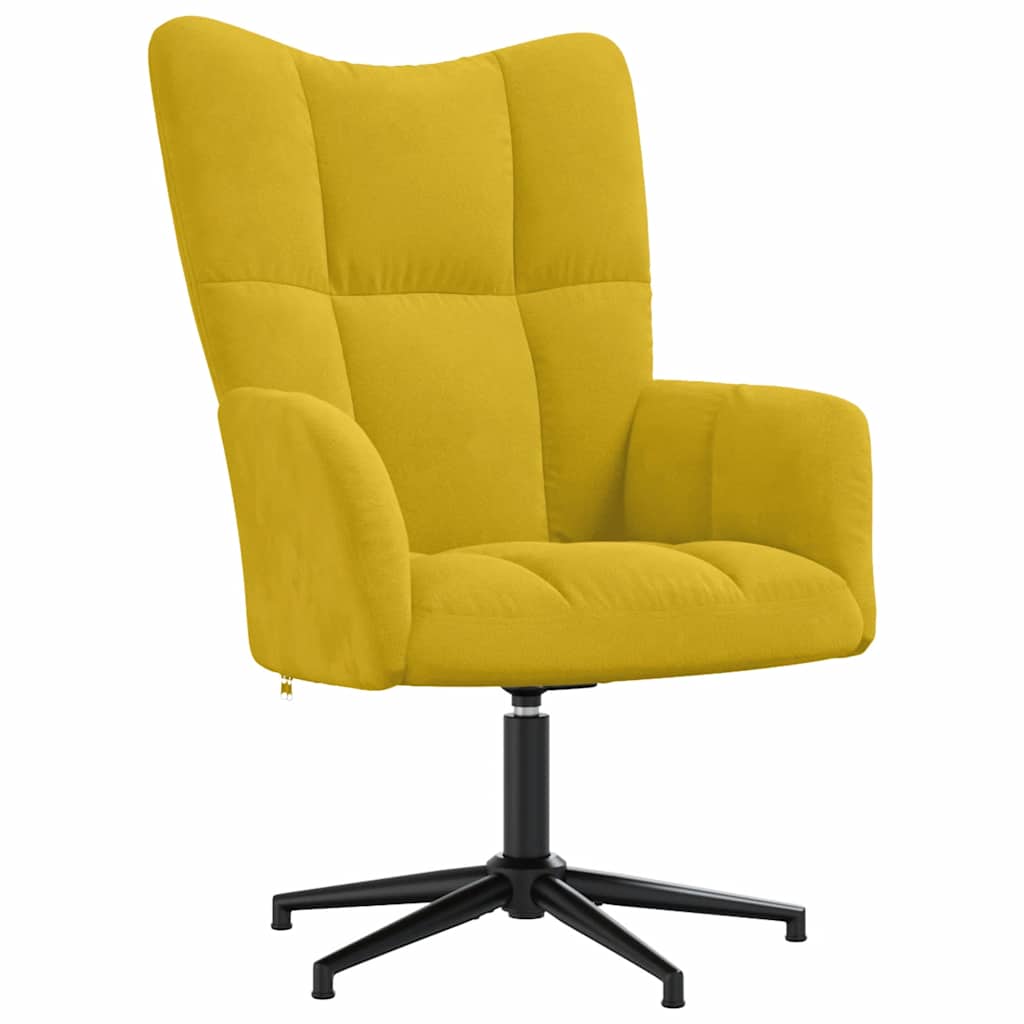 Relaxsessel mit Hocker Senfgelb Samt