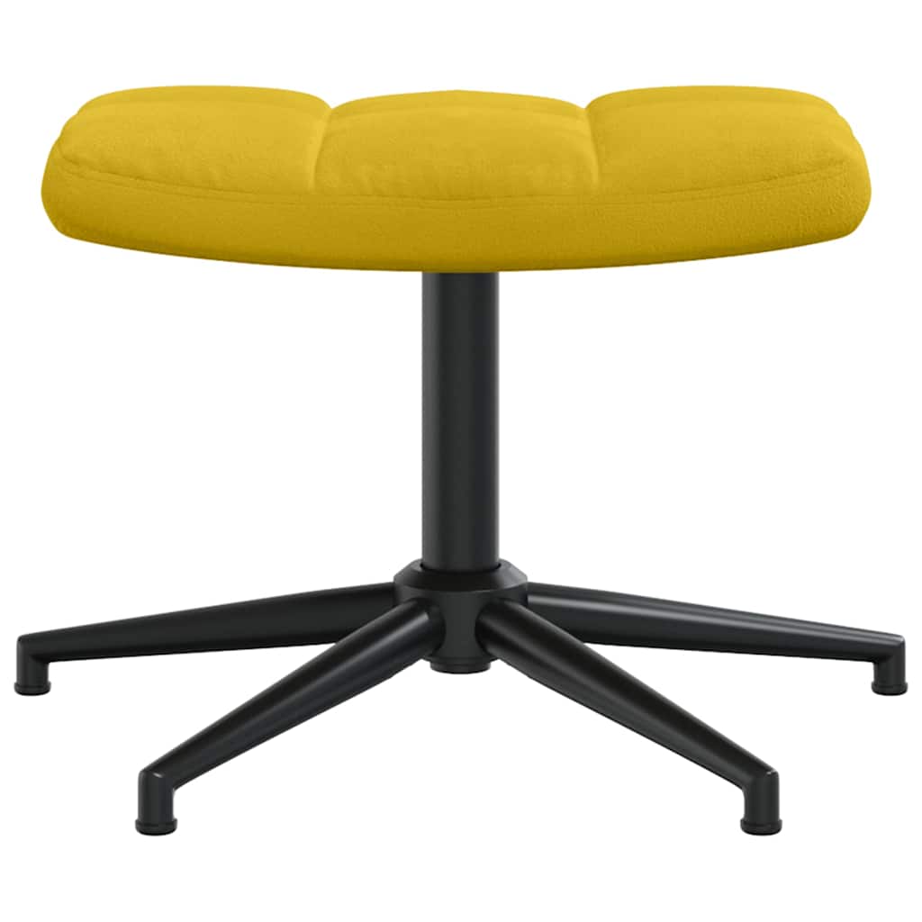 Relaxsessel mit Hocker Senfgelb Samt