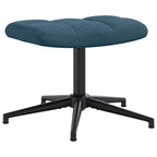 Relaxsessel mit Hocker Blau Samt