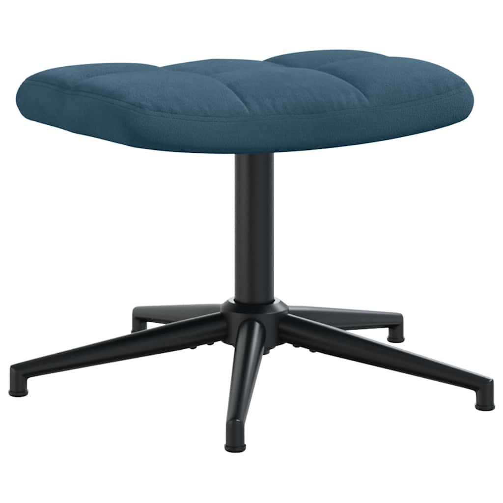 Relaxsessel mit Hocker Blau Samt