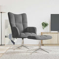 Relaxsessel mit Hocker Dunkelgrau Samt
