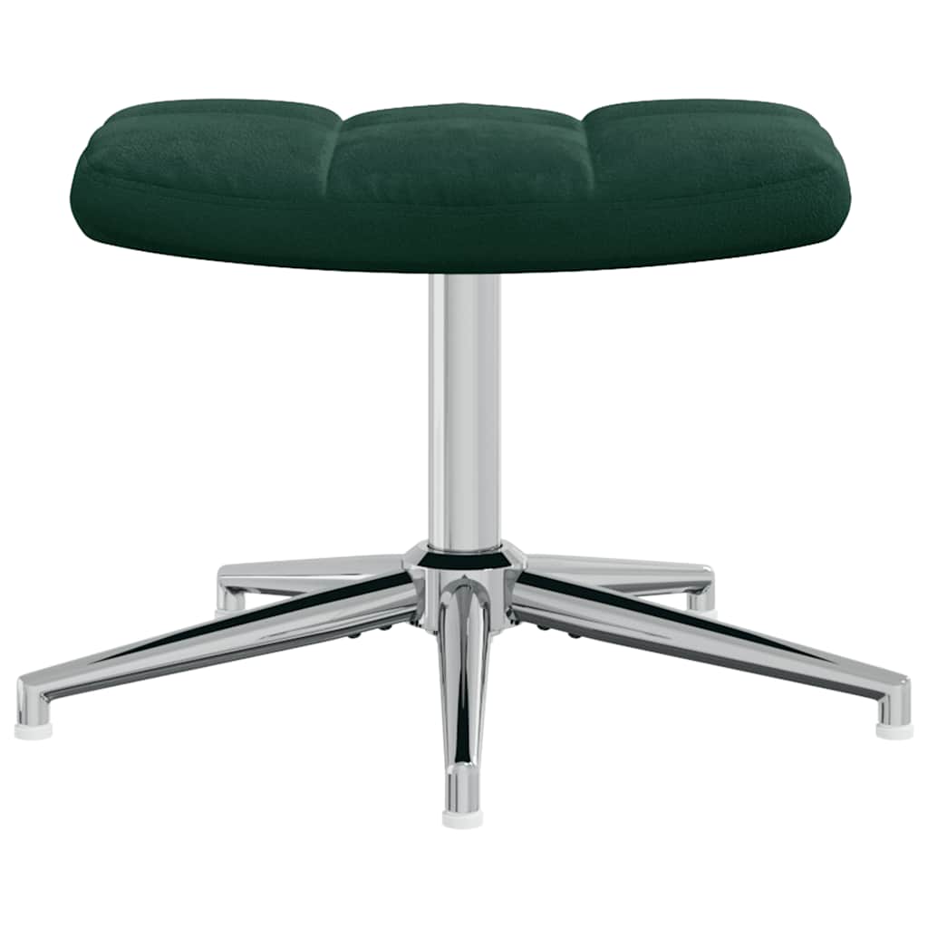 Relaxsessel mit Hocker Dunkelgrün Samt