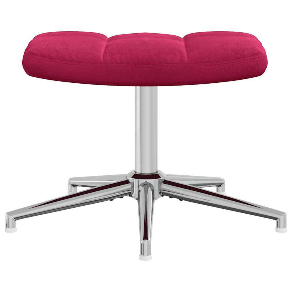 Relaxsessel mit Hocker Weinrot Samt