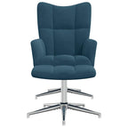 Relaxsessel mit Hocker Blau Samt