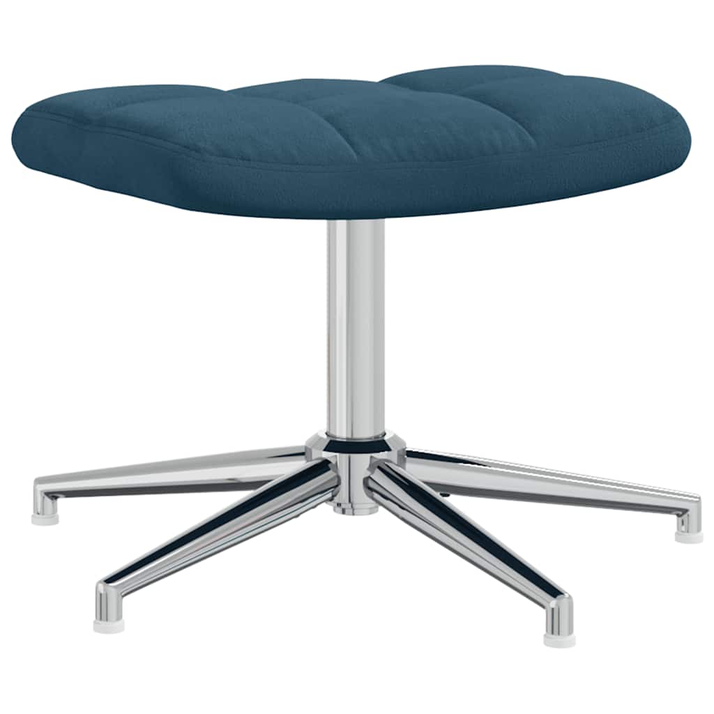 Relaxsessel mit Hocker Blau Samt