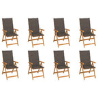 Verstellbare Gartenstühle mit Auflagen 8 Stk. Massivholz Teak