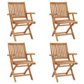 Klappbare Gartenstühle 4 Stk. Massivholz Teak