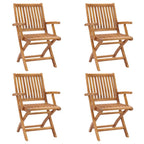 Klappbare Gartenstühle 4 Stk. Massivholz Teak