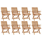 Klappbare Gartenstühle 8 Stk. Massivholz Teak