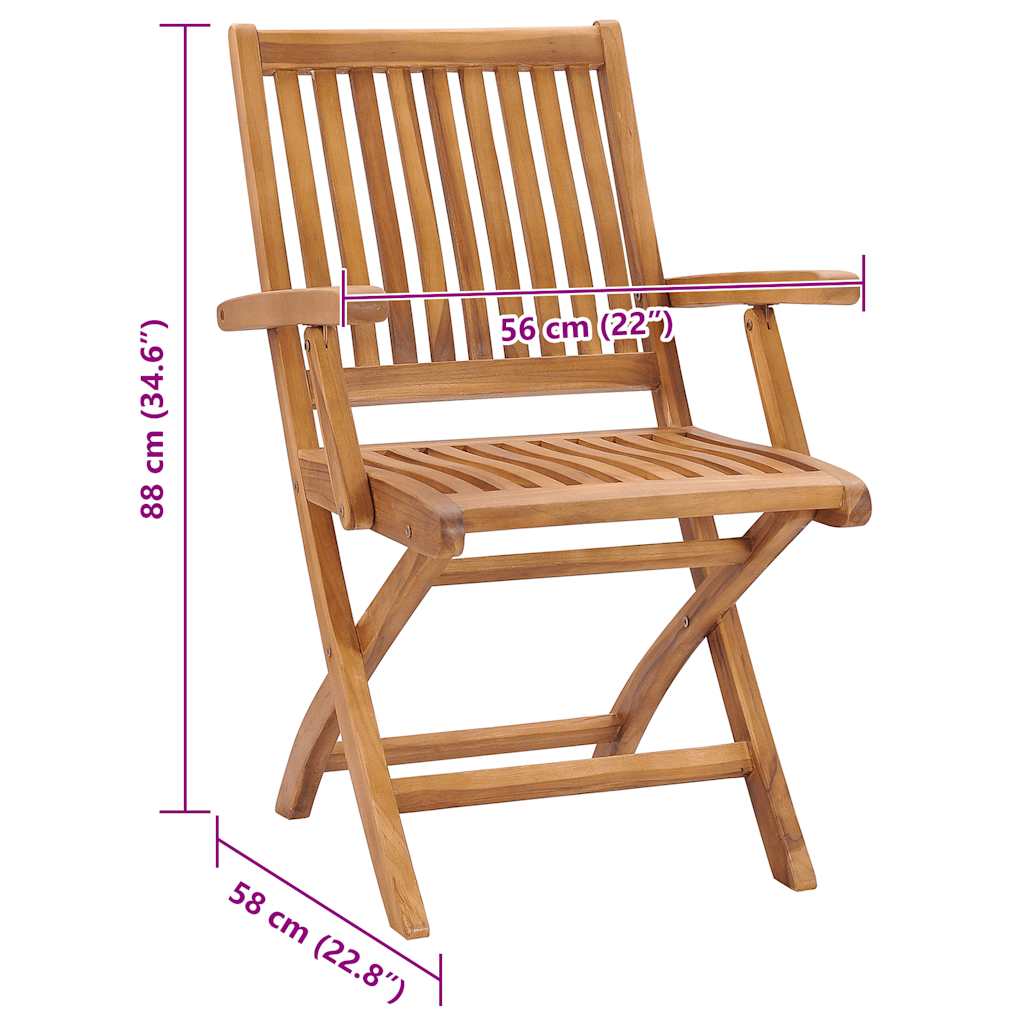 Klappbare Gartenstühle mit Kissen 4 Stk. Massivholz Teak