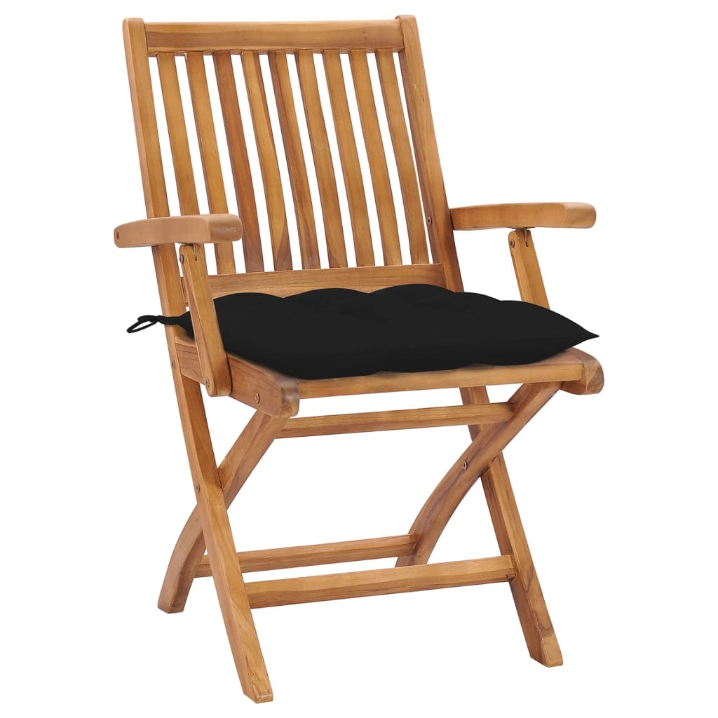 Klappbare Gartenstühle mit Kissen 8 Stk. Massivholz Teak