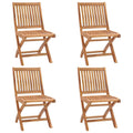 Klappbare Gartenstühle 4 Stk. Massivholz Teak