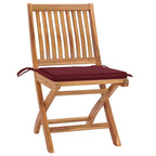 Klappbare Gartenstühle mit Kissen 4 Stk. Massivholz Teak