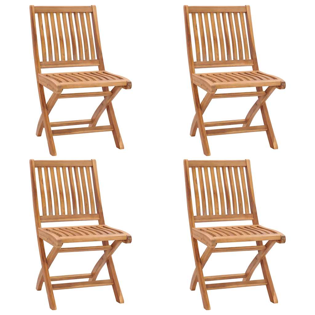 Klappbare Gartenstühle mit Kissen 4 Stk. Massivholz Teak