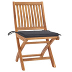 Klappbare Gartenstühle mit Kissen 6 Stk. Massivholz Teak