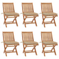 Klappbare Gartenstühle mit Kissen 6 Stk. Massivholz Teak