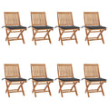 Klappbare Gartenstühle mit Kissen 8 Stk. Massivholz Teak