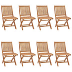 Klappbare Gartenstühle mit Kissen 8 Stk. Massivholz Teak