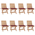 Klappbare Gartenstühle mit Kissen 8 Stk. Massivholz Teak