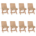 Klappbare Gartenstühle mit Kissen 8 Stk. Massivholz Teak