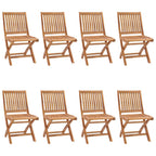 Klappbare Gartenstühle mit Kissen 8 Stk. Massivholz Teak